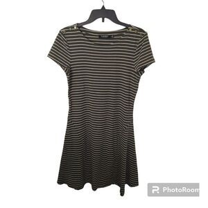 Lauren Ralph Lauren green Striped dress Size 10 Knee Length Boho Cottage Core
